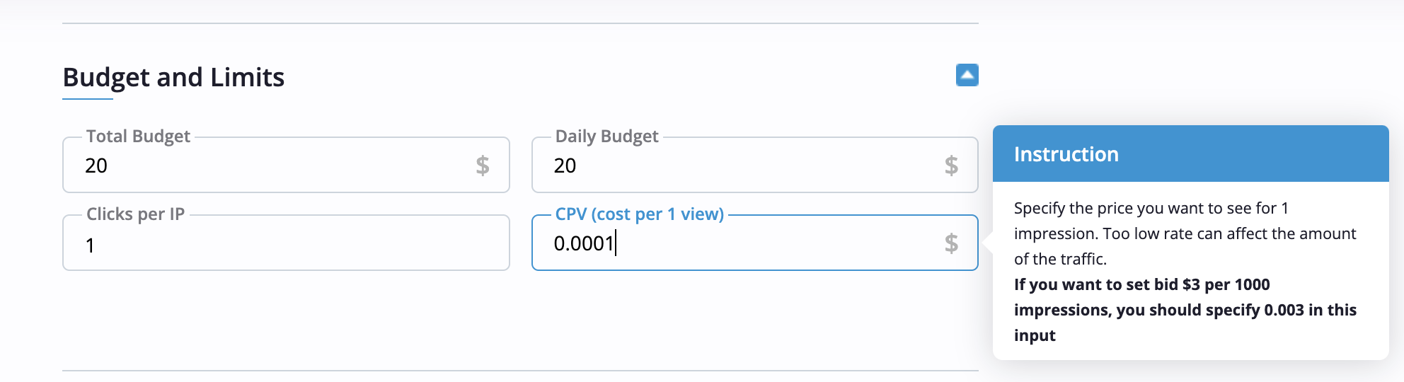 budget limits